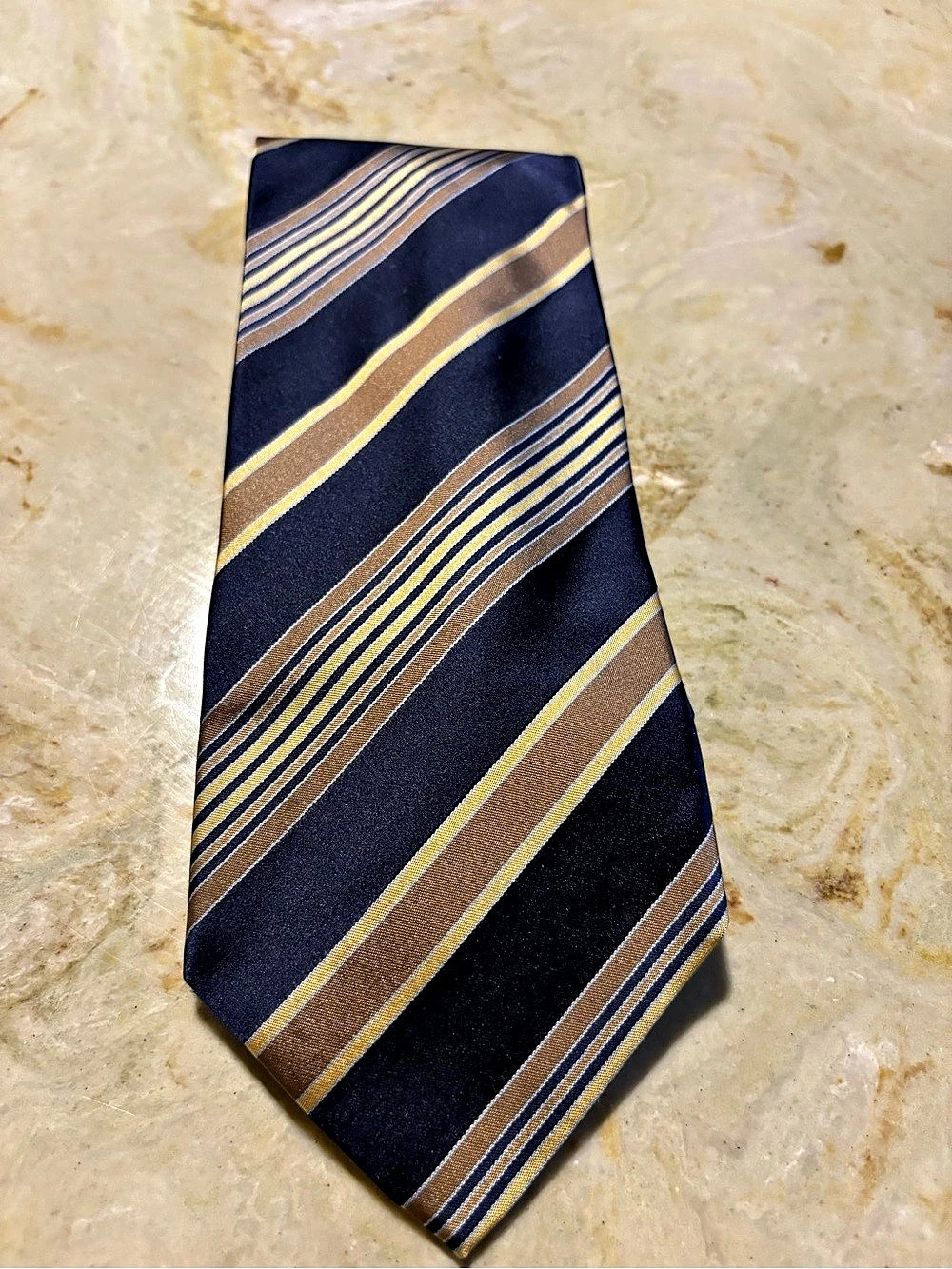 Ermenegildo Zegna Striped Tie Blue & Brown